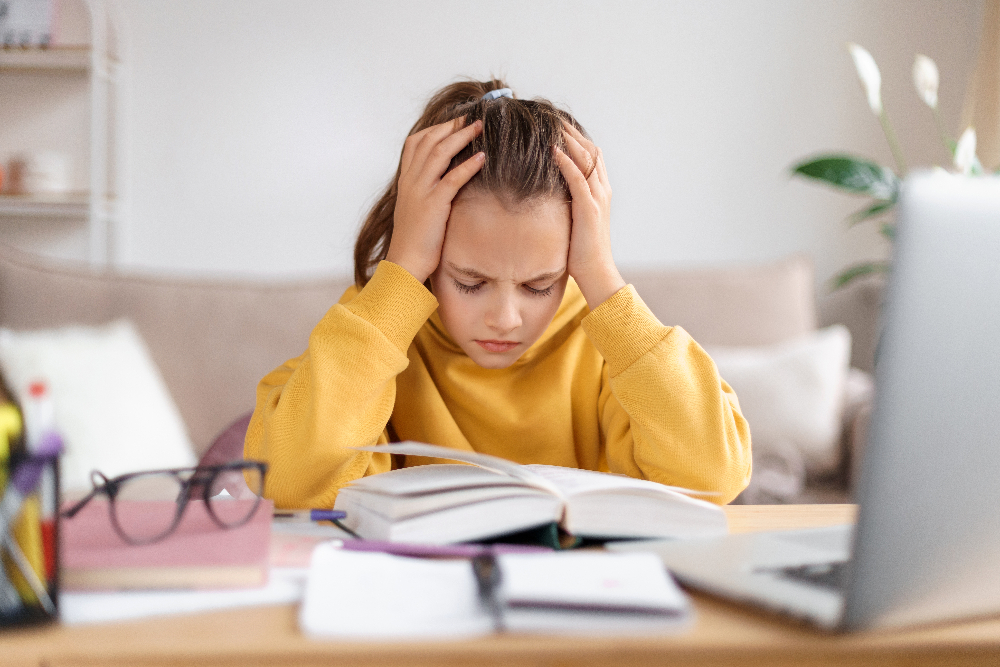 Enfant faisant ses devoirs à la maison