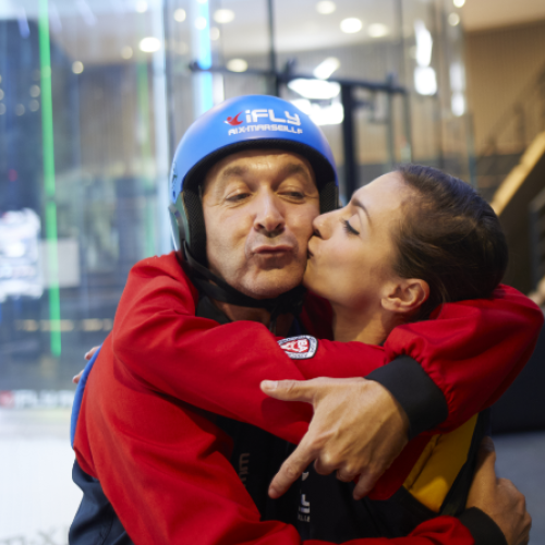 vol fille et son papa simulateur chute libre ifly lyon